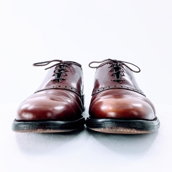 Allen Edmonds Vtg Leather Polo Saddle Shoe Burgundy Corrected Grain Sz 10.5 C - Picture 3 of 16